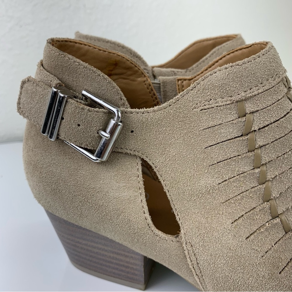 FRANCO SARTO suede ankle Boots 8 Beige woven boho cowgirl western  Great Seppia - Picture 11 of 11